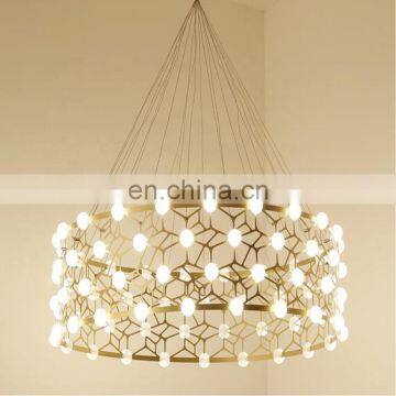 Modern Living Room Golden Iron Hanging Lamp Chandelier Pendant Lights