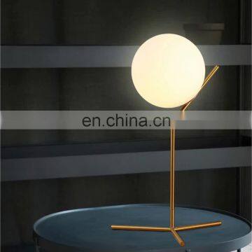 Luxury Touch Switch Control Round Glass Ball Moon Light Table Lamp