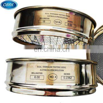 Good Seller Strong Frame Copper Sieve Stainless Steel Test Sieve Interchangeable Soil Sieve Set