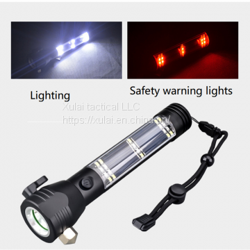 Multi-Functional Solar Flashlight Escape Rescure USB Micro +Charging Bank IP44 photo-5