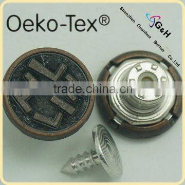 fashion custom design metal jeans buttons