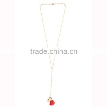 Trendy women female fashion gold thin long chains necklaces wholesale