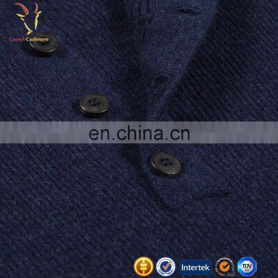 Mens Open Front Knitted Cashmere Sweater With Buttons photo-2