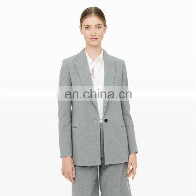 V Neck Cashmere Wool Women Business Suit Coat Jackets