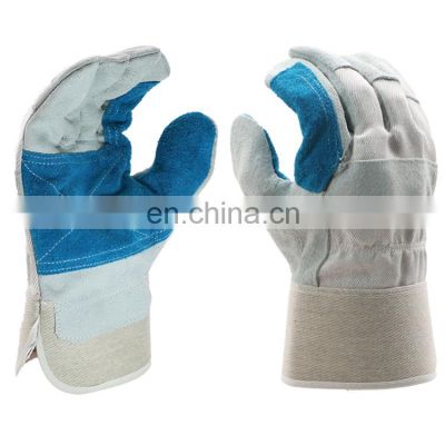 Palm thickened hard wearing anti slip leather gloves for men