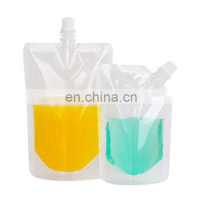 Custom Logo Printed Transparent Drink Packing Pouch Clear Liquid Jelly Water Packaging Juice Drink Stand Up Spout Pouch Bag