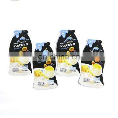 Customized Small Sample Packet Narrow Bottle Irregular Shape Pouch Aluminum Foil Bag for Milk