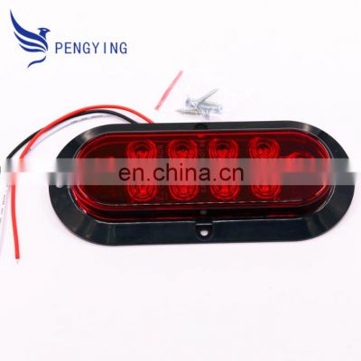 Auto car vehicle lighting part 16 diodes led 6 inch oval park rear stop turn tail light with SAE DOT