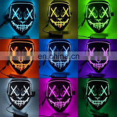 Factory Promotional Party Led Light Joker Neon Facial Adult Party Masks Halloween Party Mask With Battery photo-2