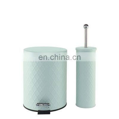 Embossing Blue Metal Trash Bin/waste Bin Advertising Trash Can photo-3