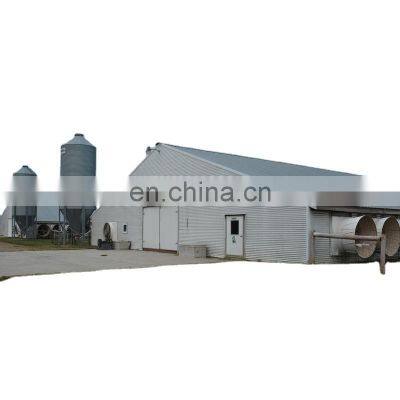 China galvanized steel frame poultry farm structures chicken feed house building