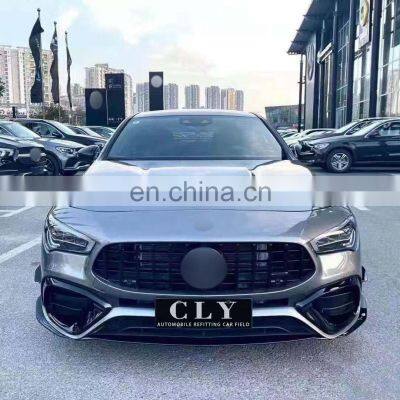 CLY Car Bumpers For 2019+ Mercedes Benz W118 CLA Upgrade CLA45 AMG Bodykit Front Car Bumper With Grille Diffuser With Tips photo-5