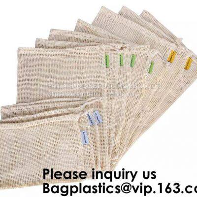 Organic Pure Cotton String Net Tote Shopping Bag With Long Handle Durable Washable Logo Customize Shopping Handbag Large photo-2