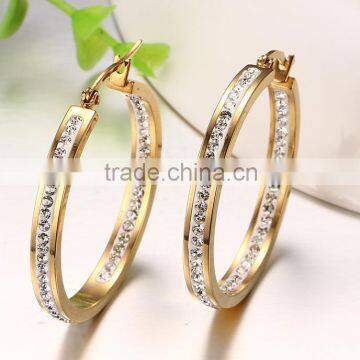 C23037B European Fashion Lady Hot Sale Simple Gold Earring Designs for Women