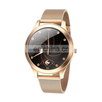 KW10 PRO Lady Women Full Touch Screen IP68 Waterproof Heart Rate Monitor Fitness Stainless Steel Strap Reloj Smart Watch