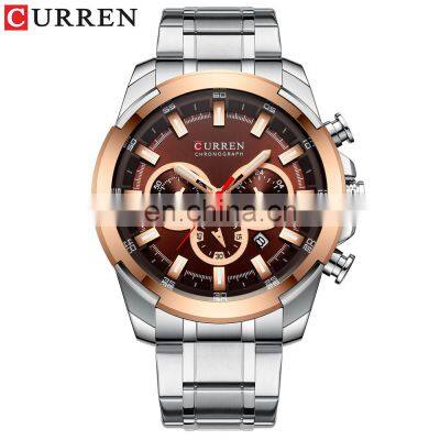 CURREN Waterproof Quartz Steel Band Men's Watch Multi-function Calendar Six-hand Men's Watch