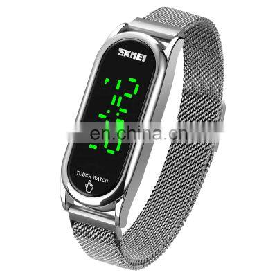 Guangzhou SKMEI New Arrival 1697 Touch Screen Stainless Steel Band LED Watch Movement Cheap Fashion Ladies Watch Women photo-3