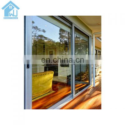 North American Canada Aluminum Frame Four Panels Exterior Sliding Doors Stacking Glass Walls Aluminum Patio Doors