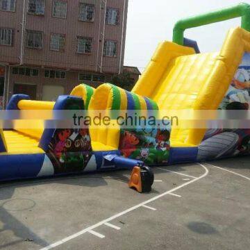 2015 Newest 30 Meter Long PVC Tarpualin Inflatable Slider City for Summer photo-4