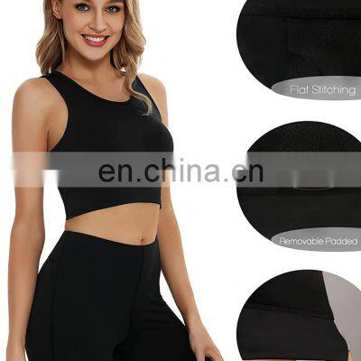 High Impact Sports Bra for Women Workout Crop Tops Fitness Padded Longline for Yoga Gym photo-5