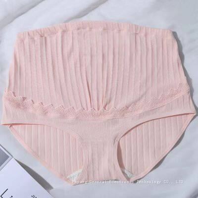 High Waist Breathable Ribbed Underwear Maternidad Bragas Maternity Panties Cotton Pregnant Women photo-5