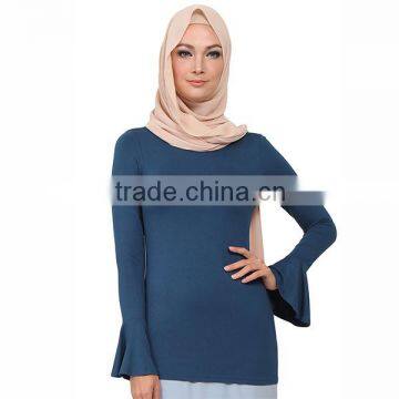 2016 Wholesale OEM Ladies Islamic clothing new design Muslim blouse malaysia tops women