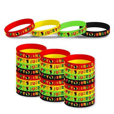 Supplier Custom Black History Month US Canada February Social Activities Waterproof Durable Soft Comfortable Silicone Bracelets