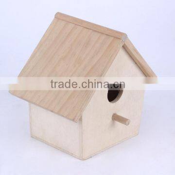 Small New Unfinished Decorative Wooden Craft Bird House for Wholesale photo-2