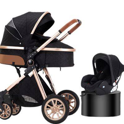 High Quality 3-in-1 Travel System Baby Stroller Two-way Push Chair With Carrycot For Sitting And Lying - Buy Luxury Removable Carry Cot Pram Oxford photo-5