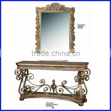 Latest Italian Antique Wood Carved Lucite Console Table S-1601