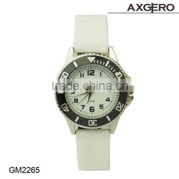 Silicone Rubber Watch Strap Water Resistant,Alloy Case, Japan Movement Silicone Watch