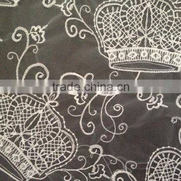 2016 Lace Accessory Hot Glass Yarn Fabric Polyester Lace Milk Silk Full Lace photo-2