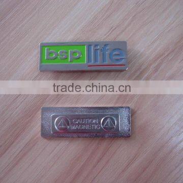 Decorative Metal Badges Magnet Small Metal Logo Name Plate