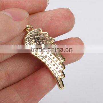 New Arrival Gold Angel Wing Pendant Necklace Hip Hop Jewelry photo-4