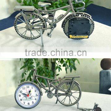 quartz analog classic bicycle alarm clock, craft table clock, simple cool style desk clock