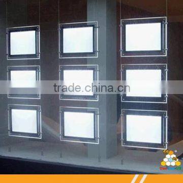 LED crystal light box for glass-fronted acrylic photo frame at shop window display
