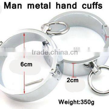 Male Hand Cuffs with Brass Lock sex furniture algema adult games styling tools slave stainless/Sex Toys Female Adult Product