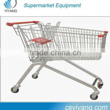 Finished with zinc folding grocery shopping trollies