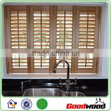 Antique Traditional Solid Wood Fix Louver Shutter