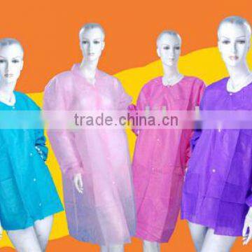 Disposable spp Visitor Coat /Lab coat ,doctor coat with Elastic Cuff