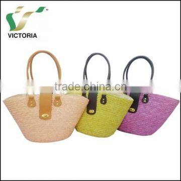 Summer New Style 100% Natural Wheat Straw Beach Bag