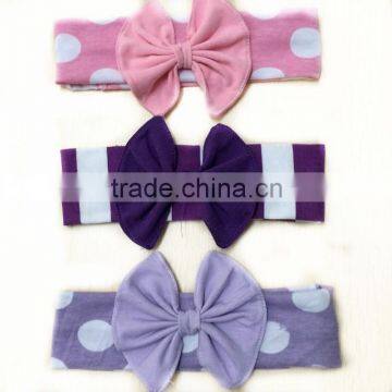 Hot sale kids headband cute polka dot bow headband fashion cotton headband wholesale