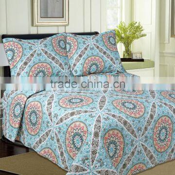 China supplier quilts pujiang factory Rotary printed quilts bedding sets quilts pillowcase