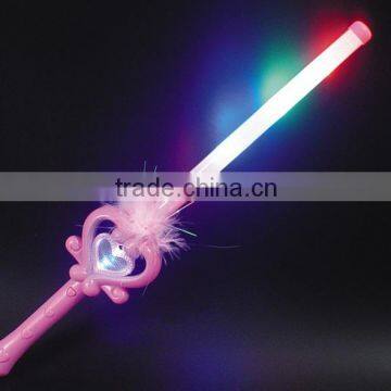 LED Flashing Peach Hearts Stick