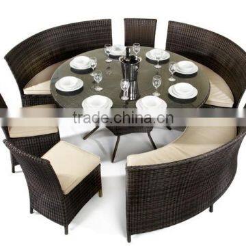Poly Rattan Wicker Restaurant Furniture Round Table Dining Set (DH-8629)