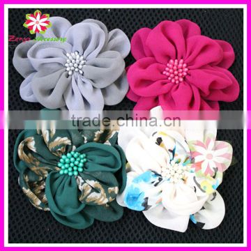 Layers silk flower, silk fabric flower for hair, silk flowers for clothes