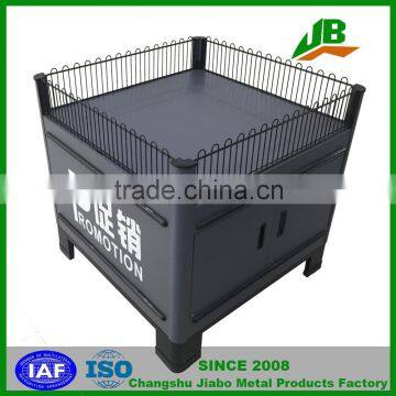 Fashion design popular supermarket metal folding promotion table / Steel display cart/Stand promotional table