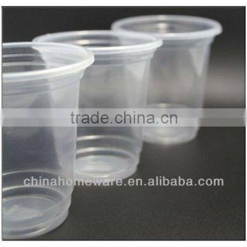 Transparent plastic juice cups