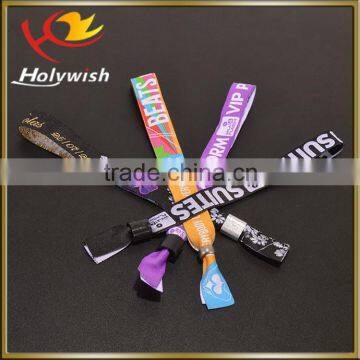 Party ticket promotion custom logo fashion fabric printed wristband
