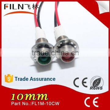 Fast Delivery 10mm Diameter Metal 12V Green Light Led 220v Signal Lamp With Wire photo-4